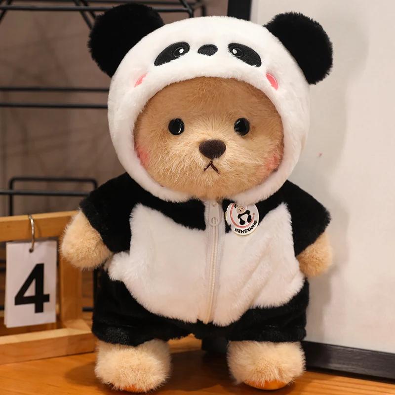 For 30cm Plush Toys Birthday Gift for Girls Kids Bear with Movable Limbs and Head Soft Bear White Brown Comfortable