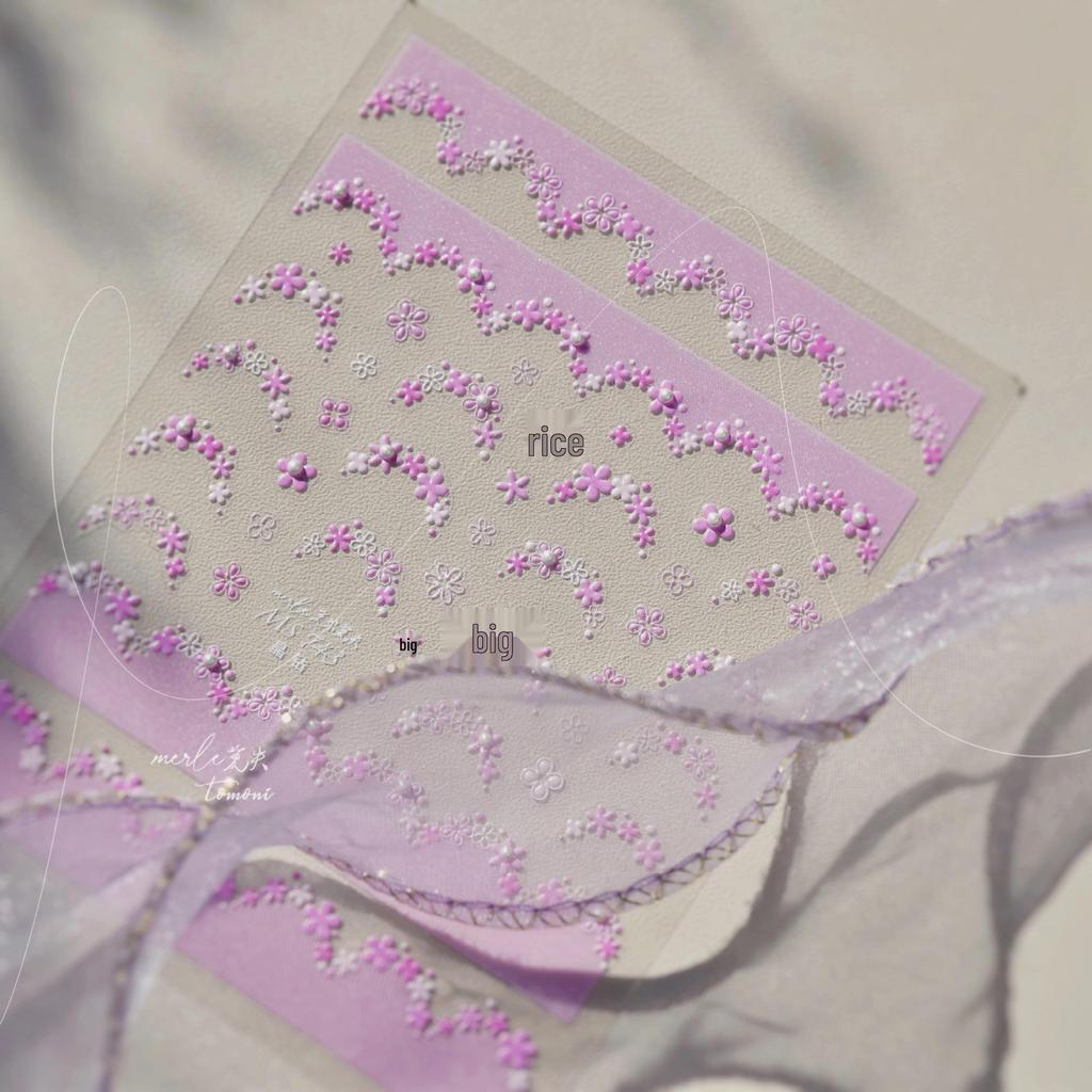 Tomoni Crystal Diamond Nail Stickers - Japanese Collaboration with Floral French Designs