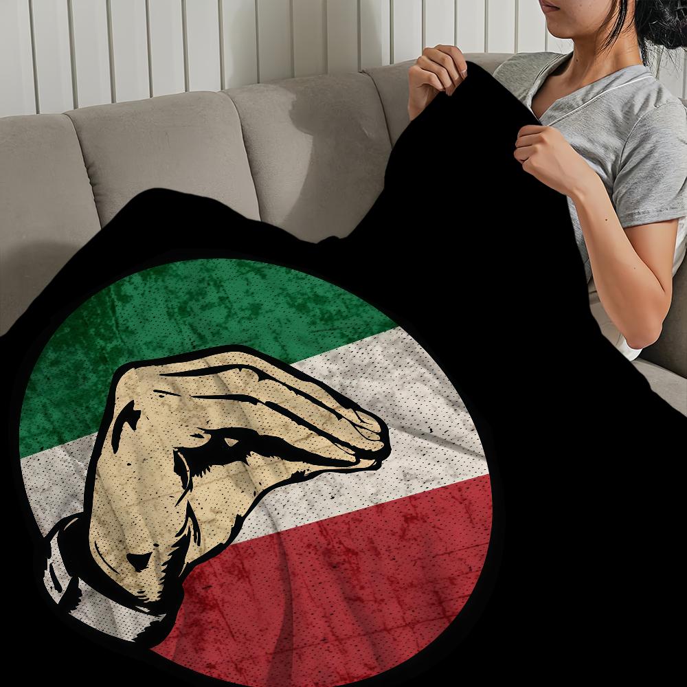 Italian Hand Gesture Sing Language Funny Blanket For Soft Throw Blanket for Picnic Bed Sofa Home Bedroom Cozy Warm Comfortable