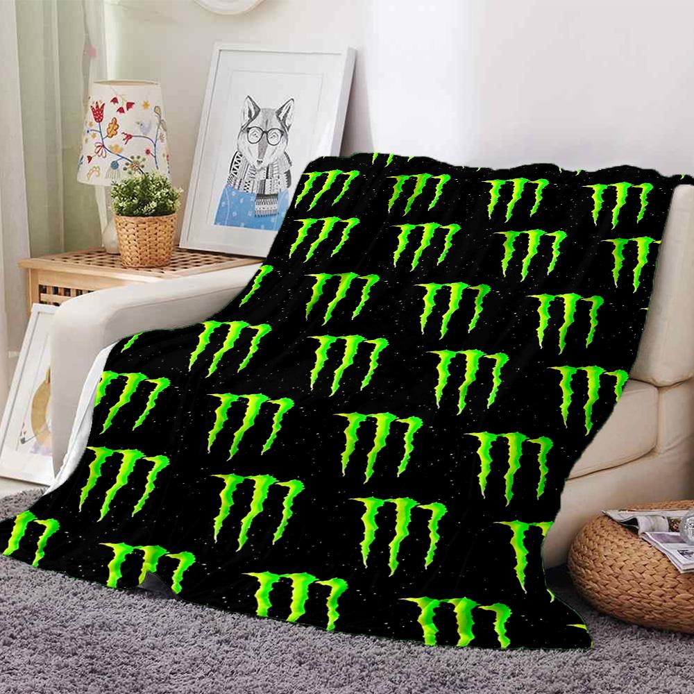 Фланелевое одеяло с логотипом Monster Energy, супермягкое, теплое, уютное, для дивана, кровати, офиса, путешествий, всесезонное, домашний декор, подарок