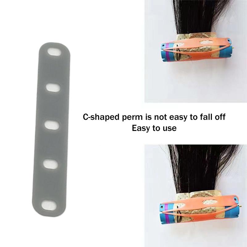 10Pcs Gray Perm Silicone Band Heat Resistant Traceless Digital Cold Rods Rubberbands Elastic Hair Rings Hairpins Styling Tools