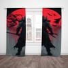 2pcs- Post-apocalypte Warrior Polyester Curtains, Pole Bag Curtains 42*84, Bedroom, Living Room, Home Room Decoration