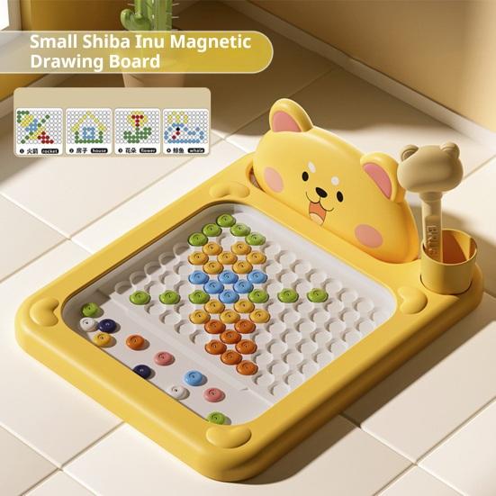 Tablă de Desen Magnetică cu Lovituri Design Urs Joc Interactiv cu Stilou cu Margele Model Schiță Tablă Portabilă Kit de Artă pentru Călătorii