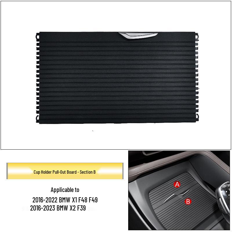 

BMW X1/X2 Cup Holder Pull-Out Curtain Armrest Zipper Cover Accessory for F48/F49