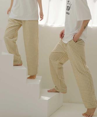 [Paran] Unisex Couple Basic Gingham Check 9-Part Pajama Pants [Shipped from Korea] 100% Authentic