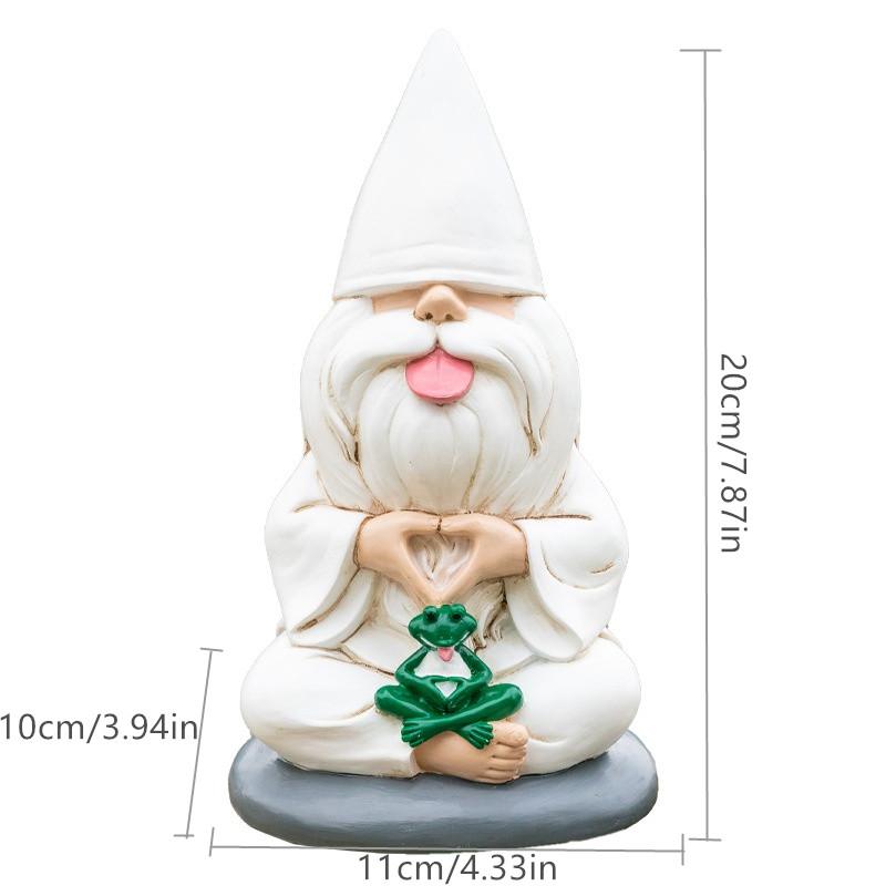 Gnome Statue Garden Ornaments Decorations Gnome Figurine for Garden Sculpture Resin Crafts. Light Grey