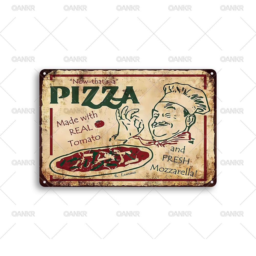 

Vintage Pizza Poster Metal Tin Sign Pizza Metal Signs for Pizza Shop Home Wall Art Decor Plaque Accessories 20x30cm