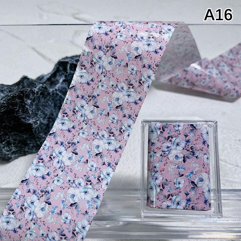 1Pcs 100cm Flower Rose Nail Transfer Foils Sticker Paper Floral Stickers Nails Wraps Tulip Nail Art Stickers Decal Nail Art