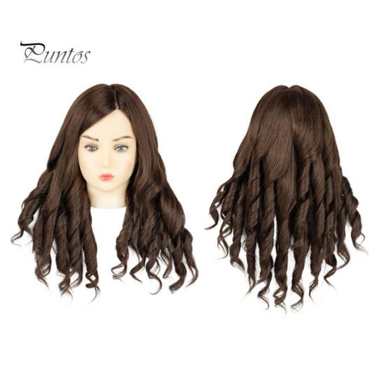 Mannequinkopf mit Echthaar Friseur Flechten Haarstyling Trainingspuppe Kosmetologie Puppenkopf Braun Golden Lange Haare Friseur Make-up