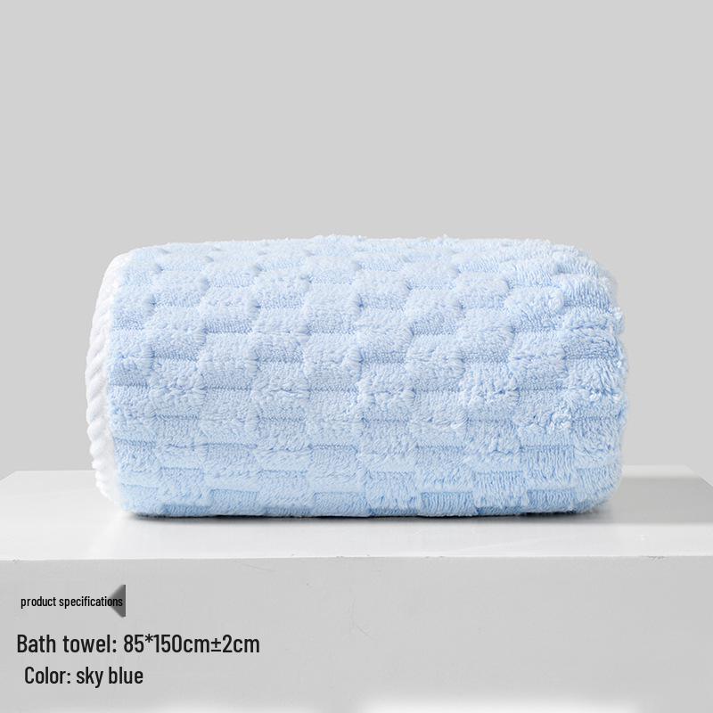 Xiangfengyun Dorge Large Coral Fleece Bath Towel Set - Extra Thick, Soft, and Absorbent (85x150 cm)