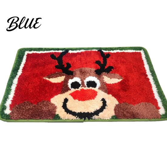 Non-slip Bathroom Mat And White Door Flannel Xmas Snowflake Christmas Rug Floor Red Absorbent Non-Slip
