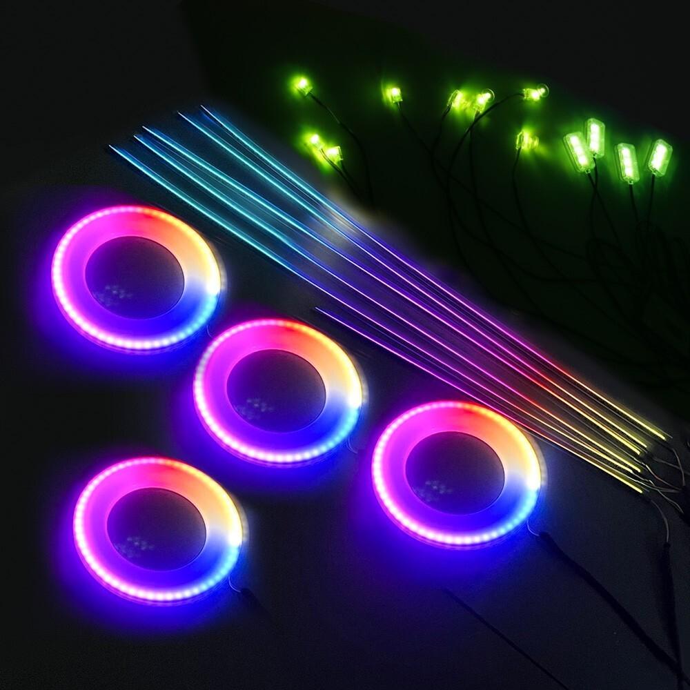 14 In 1 Car Symphony Ambient Light RGB LED Atmosphere Acrylic Strip Remote APP