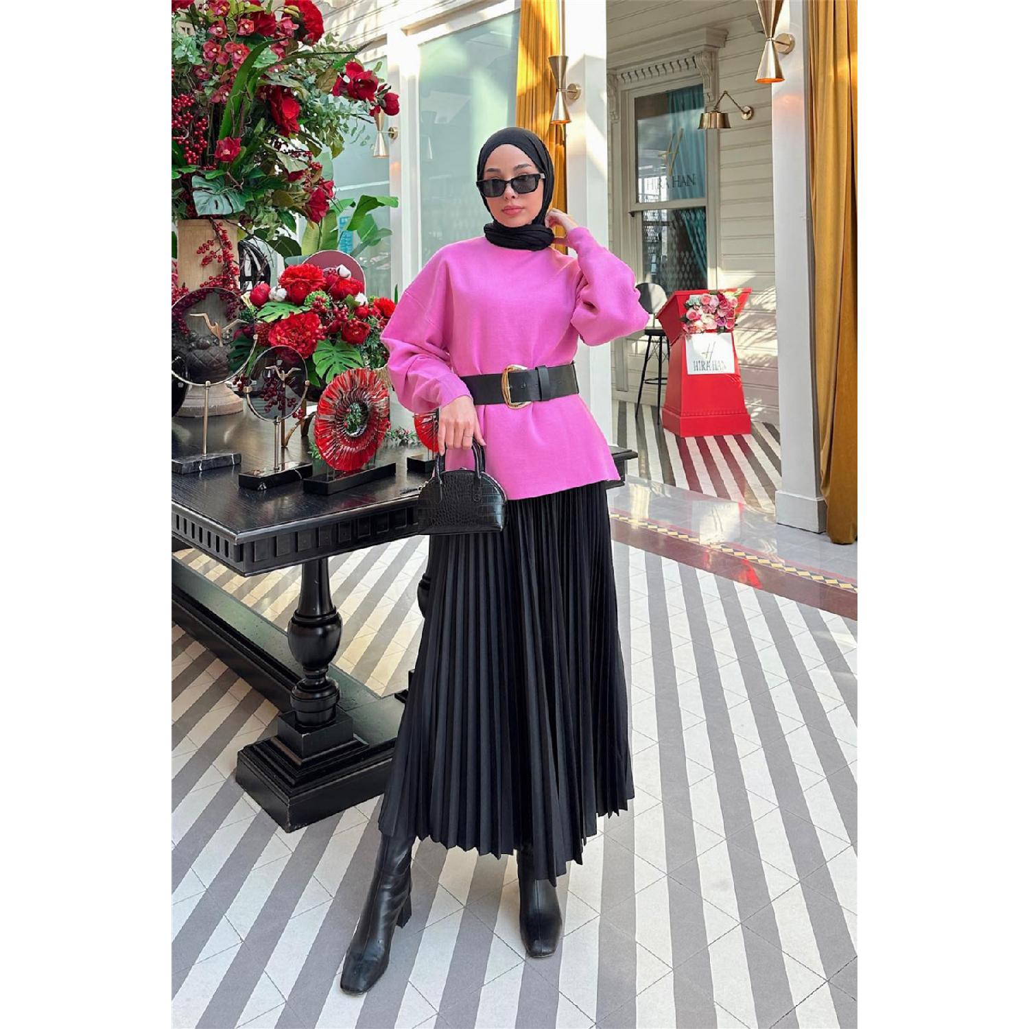 

Плиссированная юбка с атласным эффектом 1