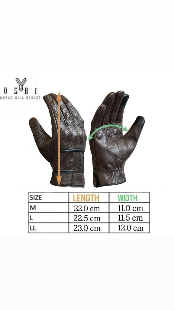 Genuine Leather Motorcycle with Goat Motorcycle Perforated Leather Gloves, Perforated, Breathable, Protectors, Leather, Gloves, (Yellow, LL)