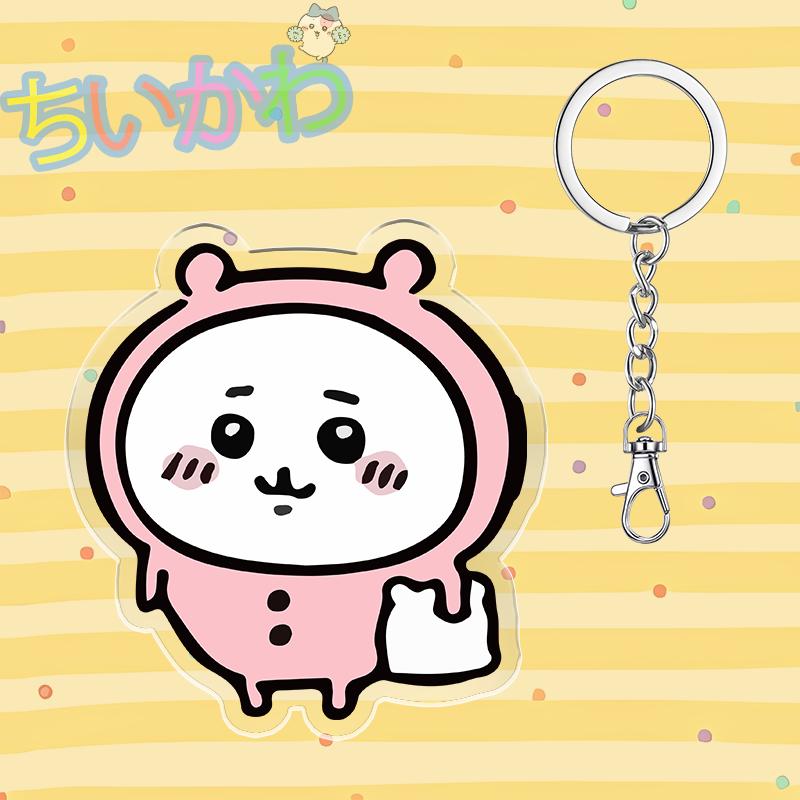 Cute Chiikawa 6cm Nanka Chiisakute Kawaii Yatsu Keychain Usagi School Bag Decorate Kawaii Keyring Anime Acrylic Holiday Gifts
