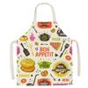 Cute Gourmet Burger Fries Pizza Pattern Kitchen Cooking Apron Men's Sleeveless Women's Cooking Baking Bib