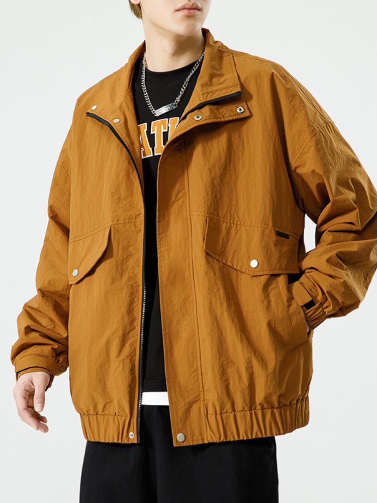 Man Fashion AutumnJacket Men Fashion Casual Windbreaker Jacket Coat Men Spring and Autumn Outwear Stand Slim Ery