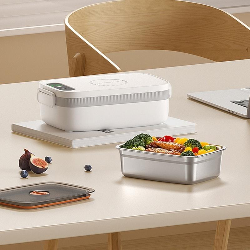 Cordless Electric Lunch Box 1000ml Capacity 4 Temperature Setting Rechargeable Food Warmers With Removable 304 Nonrust Steel Inn