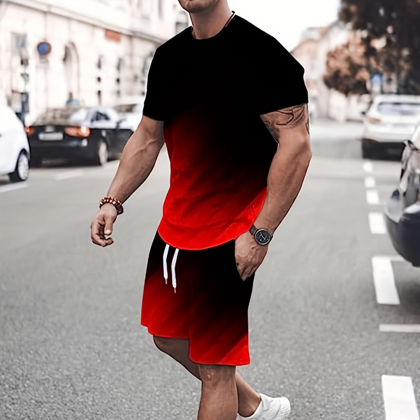 

Летние мужские модные комплекты из 2 предметов, спортивный костюм больших размеров, мужские футболки с принтом в спортивном стиле, мужская футболка, шорты, костюм 6XL