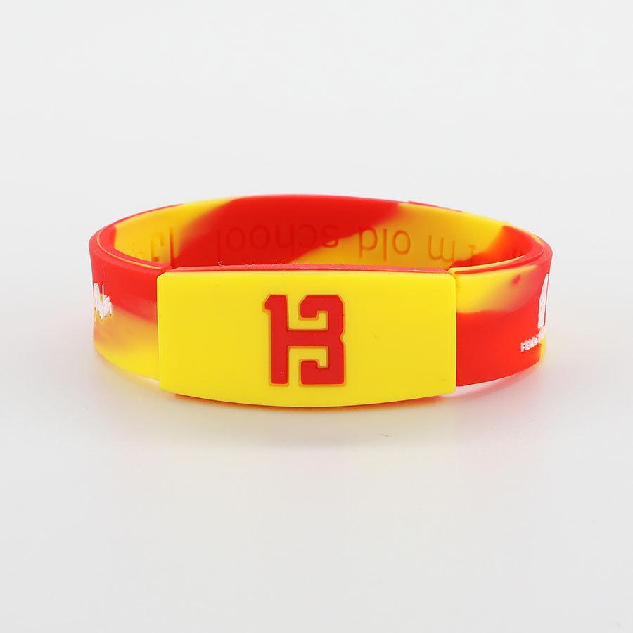 NBA Luminous Silicone Bracelet: Curry, Durant, James, Irving Edition, 20cm Snap Closure.