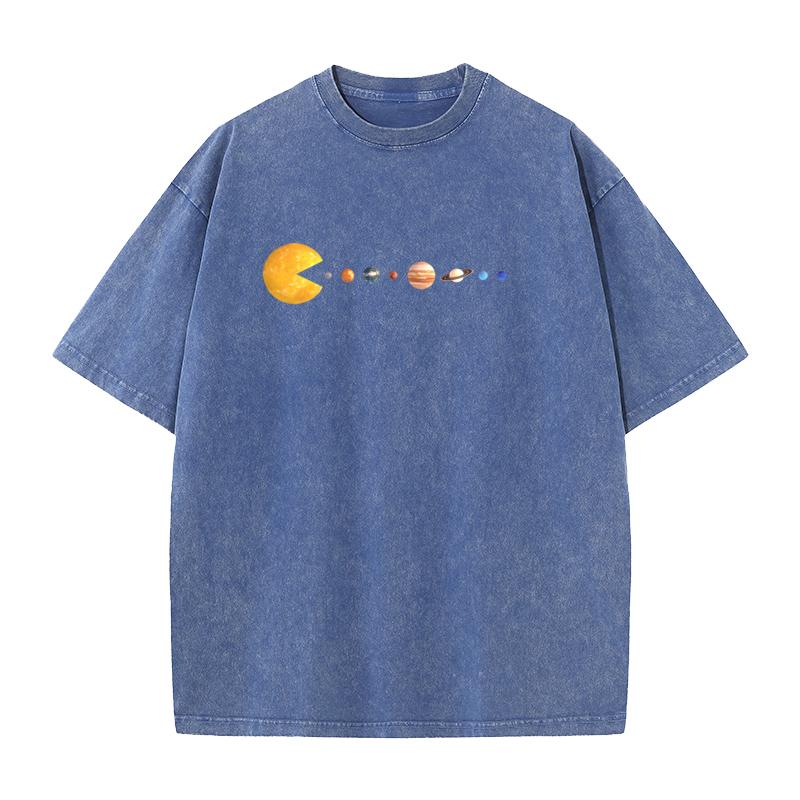 Star Snake Tops Tees Funky Round Collar Outdoor Short Sleeve Pure Cotton Womens Retro Washed T Shirts Funny Washed Tops Tees