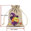 12 Styles Halloween Linen Storage Bag Halloween Horror Funny Pattern Candy Gift Packaging Bag Gift Storage