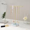 Metal T-shaped Jewelry Display Stand Necklace Holder with Stable Base Necklace Bracelet Storage Rack Jewelry Organizer