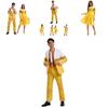 Costume di Carnevale in Poliestere a Tema Gioco per Uomo con Gradiente Giallo e Fantasia Birra per Esibizioni sul Palco