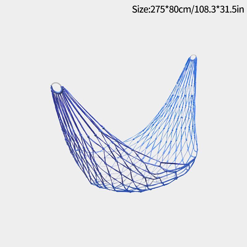 

Утолщенный веревочный сетчатый гамак, нейлоновый веревочный гамак для сада, кемпинга, пикника, качели, гамак, портативный, одинарный, сетка, подвесная кровать, доступ синий