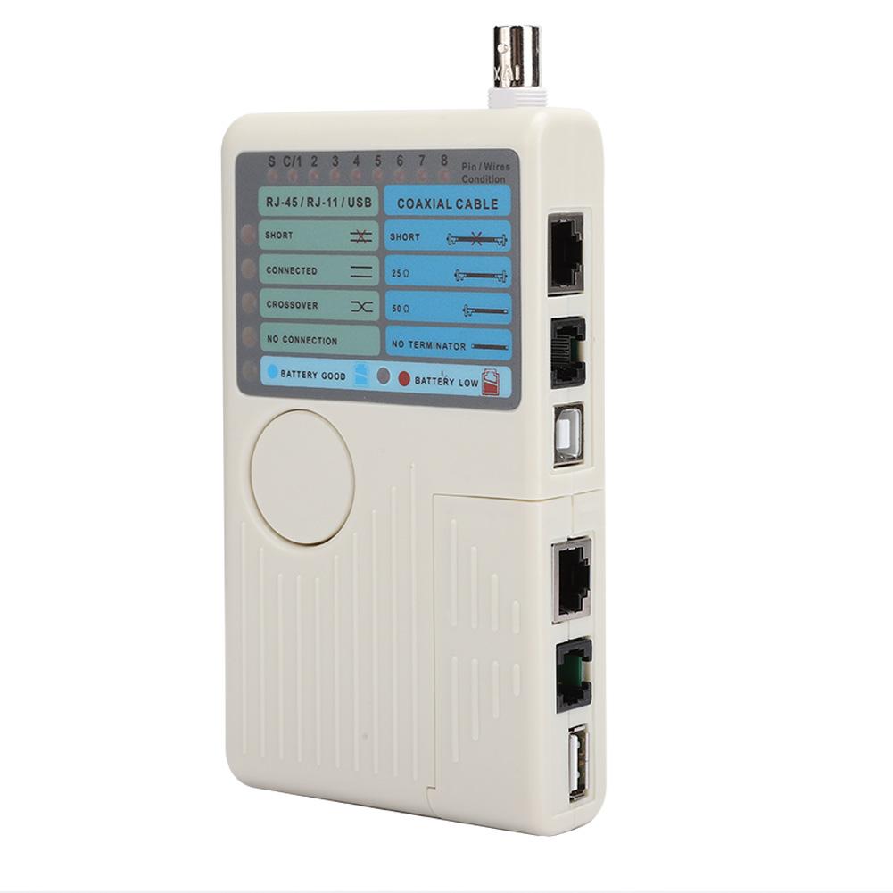 4-in-1 Remote Network Cable Wire Tester Detector for RL-45 RJ-11 USB BNC LAN Cable