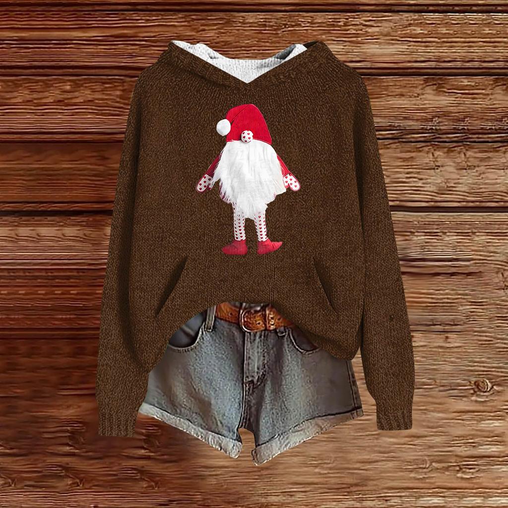 Sweatshirts For Women Knit Sweater Cute Shirt Fall Pullover Hooded Sweatshirt