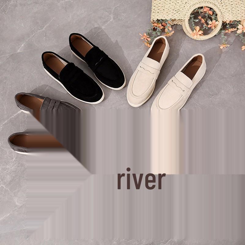 2024 Podzim Dámské Retro Britské Nazouvací Lodičky - Velká Velikost Ležérní Baleríny