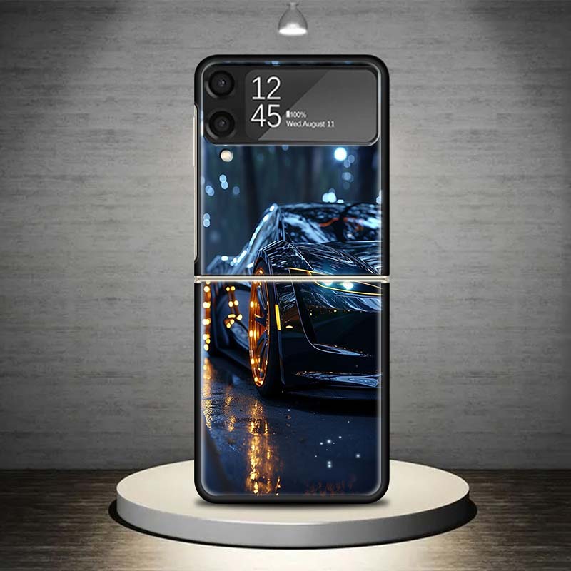 

Cool Male Men Sports Cars Phone Case For Samsung Galaxy Z Flip 7 6 5 4 3 5G Shockproof Cover Z Flip7 Flip6 ZFlip5 Flip3 Flip4 Lu Samsung Z Flip 4