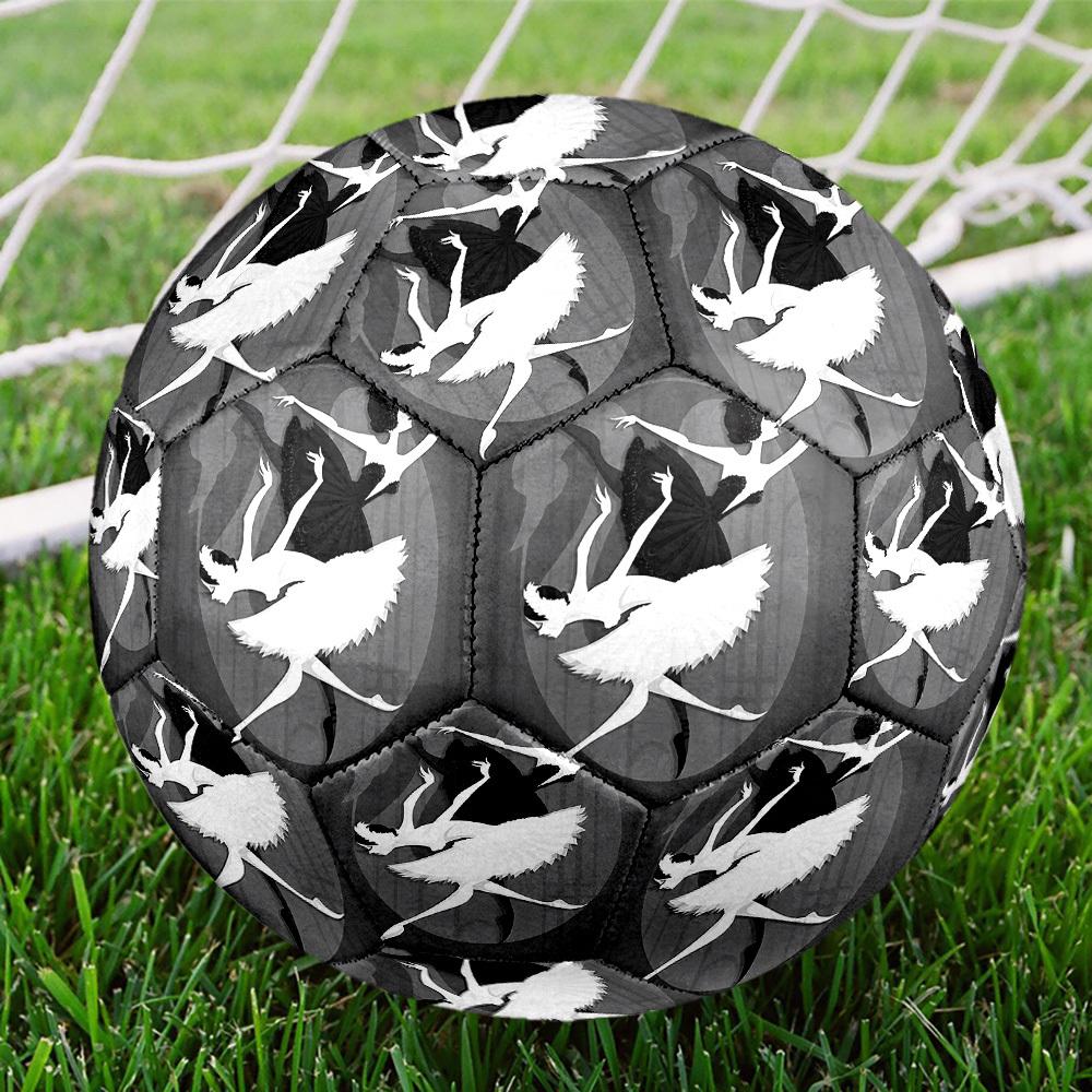 1pc Dance Black White Theme Soccer Ball Football, Size 5, Lightweight PVC, Outdoor Training Soccer Ball,Gift J61411
