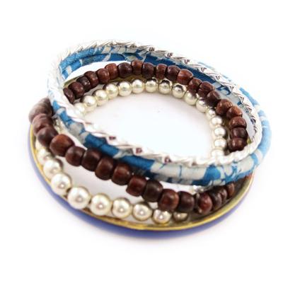 [J1207] - Designer Bracelet 'Liberty' Blue Brown