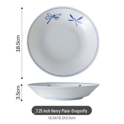 ZISIZ Underglaze Ceramic Dinner Plate