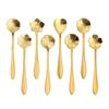 Gold Plated Christmas Flower Mixing Spoon - Japanese Stainless Steel Coffee Stirrer with Custom Logo Option.