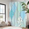 Geometric Pattern Bathing Curtain  Bathroom Letters Shower Curtain Waterproof With 12 Hooks Fishes Home Deco Free Ship