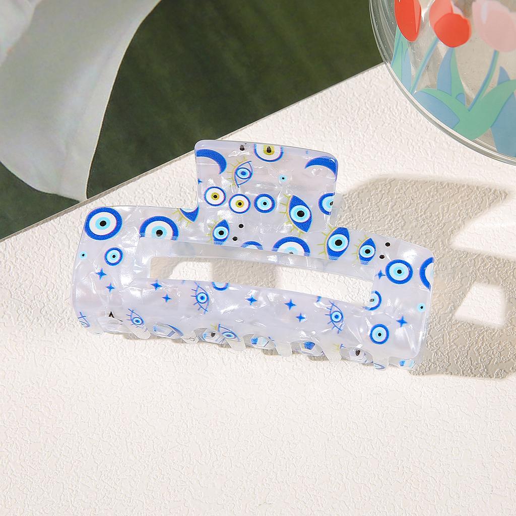 1pc Devil's Eye PVC Hair Clip, Eye Print Clip, Women's Hair Accessory, Ins Style, High-end Feeling, Braided Hair, Shark Clip
