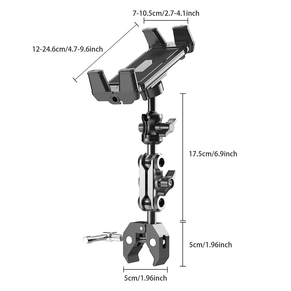 Tablet Holder Mount for Treadmill Exercise Bike Stroller Wheelchair Golf Cart 360° Rotatable Clamp for 4.7" to 12.9" Device