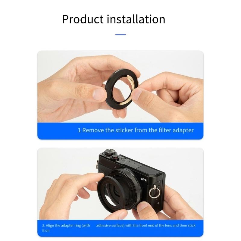 Lightweight 49mm Metal Lens Adapter Filter Camera Accessories for G7X3/G7X2/G5X/G5X2 Outdoor Photography Accessories