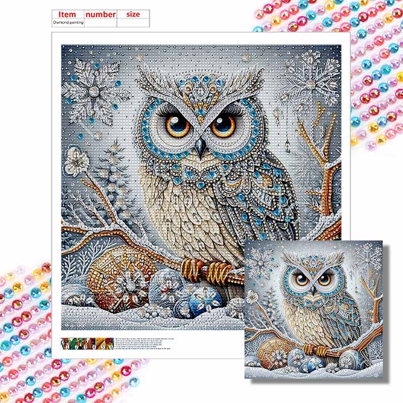 New Arrival 5D DIY Full Circle Diamond Painting "Owl" Embroidery Cross Stitch Home Decor Gift