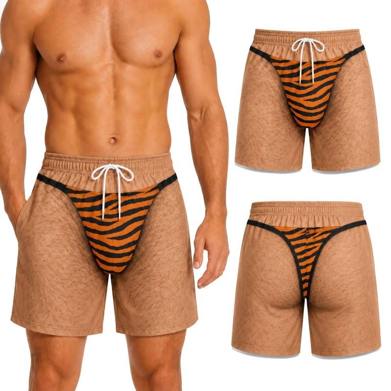 Men Fun Hip Print Swim Trunks, Original and Interesting Beach Shorts, Suitable for Friends Grooms, Summer New Product