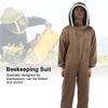 Beekeeping Protective Suit Breathable Bee Suits Smock with Zipper for Beekeepers Light BrownXXL