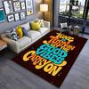 Retro Style Carpet with "Tune In Turn On Let the Good Vibes Carry On" Text Design Suitable for Use As an Anti-slip for Living Room Bedroom Sofas