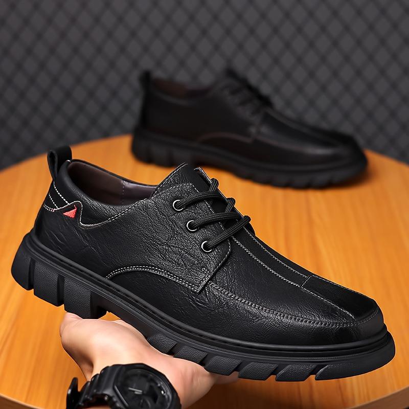 Men's Casual Leather Shoes Men's Trend Fashion Board Shoes Soft Surface Single Shoes Tooling Shoes Men's