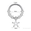Fashion Crystal Stainless Steel Septum Hoop Clickers Nose Ring Women Tragus Cartilage Helix Piercing Hoop Earrings Jewelry