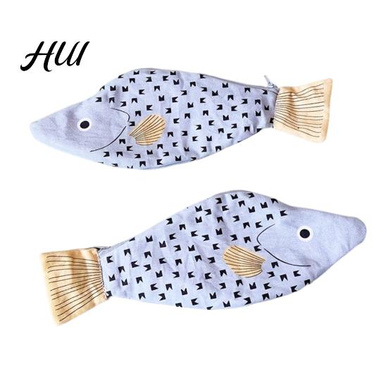 Lightweight Pencil Case Bag Fish Shape Smooth Zipper Closure Pen School Supplies Holder Large Capacity Thickened Canvas Stationery Organizer Storage