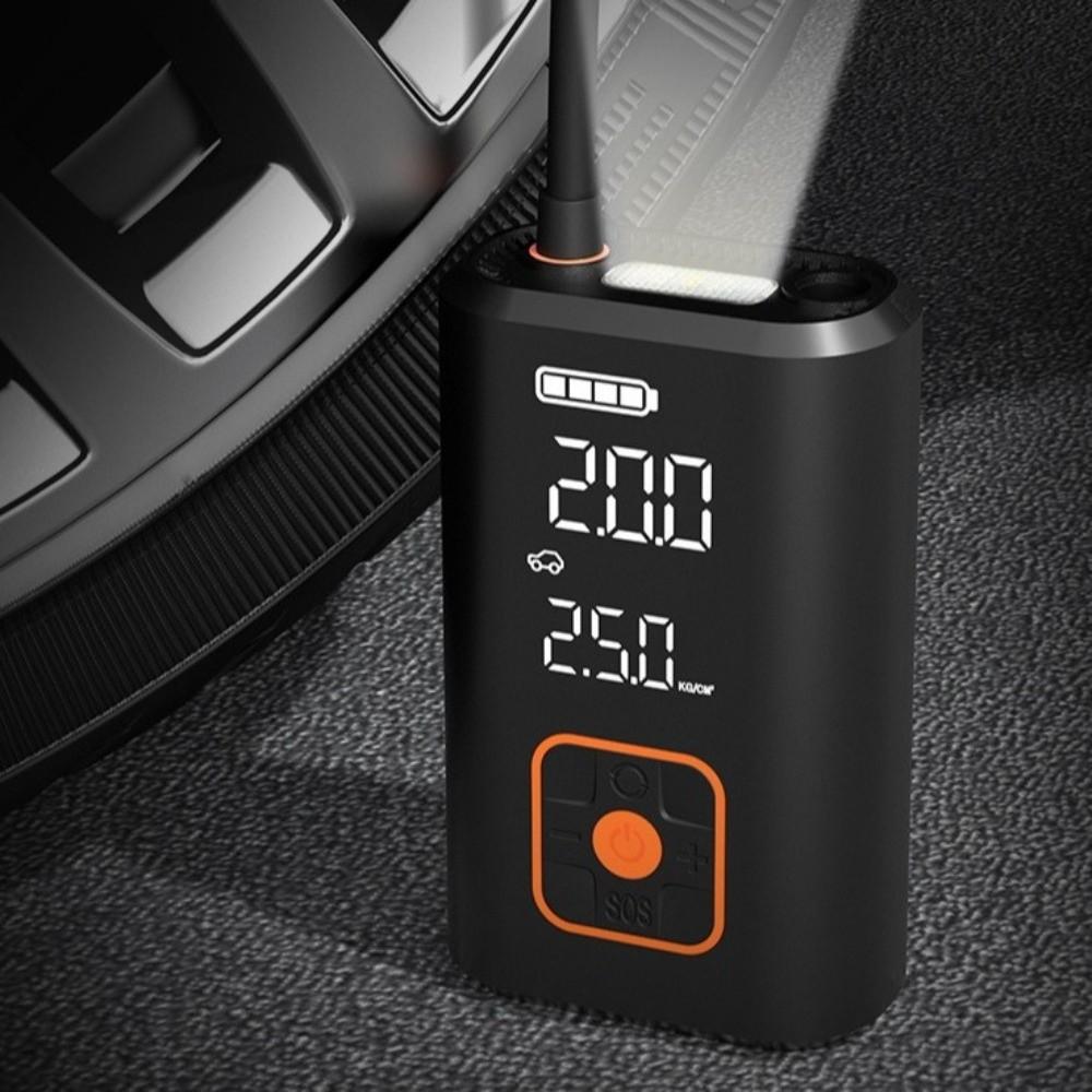 Creative Rechargeable Wireless Tire Inflator Built-in Flashlight Pressure Gauge Automatic Air Pump Air Compressor
