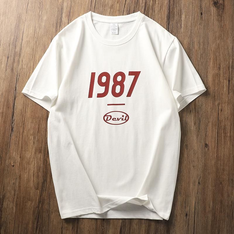 

Модная оригинальная летняя мужская хлопковая свободная повседневная футболка с короткими рукавами и круглым вырезом с принтом M